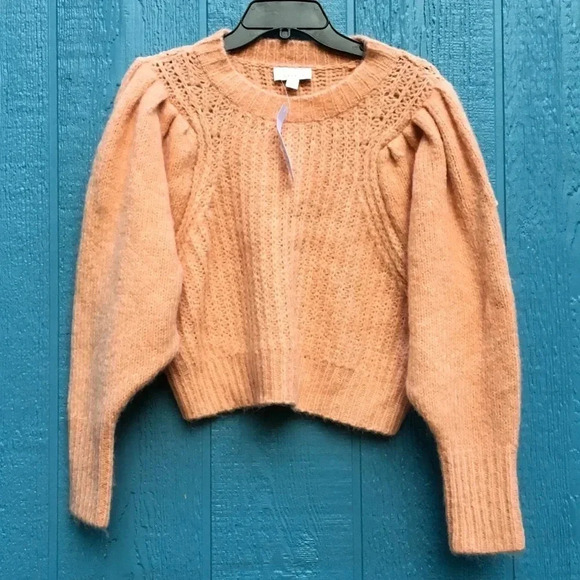 NWT Top Shop Pink Pleated Sleeve Sweater 4 6 Petite P - Picture 3 of 6